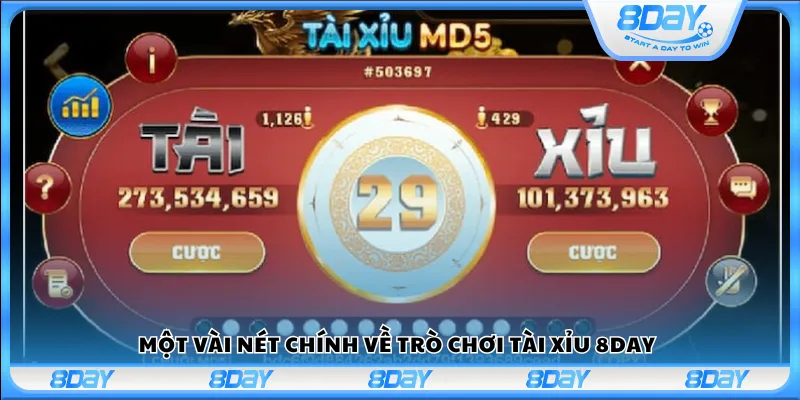 Một vài nét chính về trò chơi Tài Xỉu 8Day