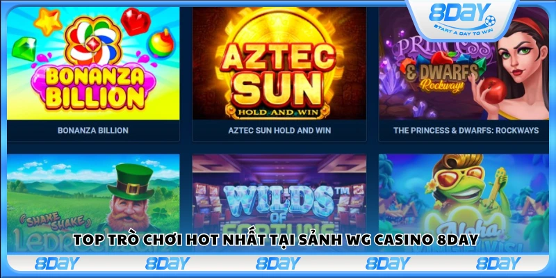 Các trò chơi nổi bật tại WG Casino 8Day 