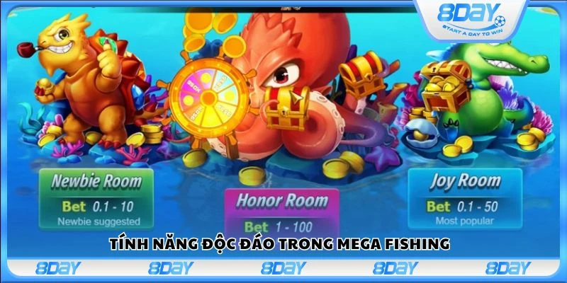 Tính năng độc đáo trong Mega Fishing
