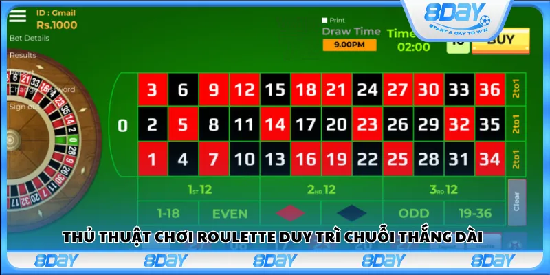 Thủ thuật chơi Roulette duy trì chuỗi thắng dài